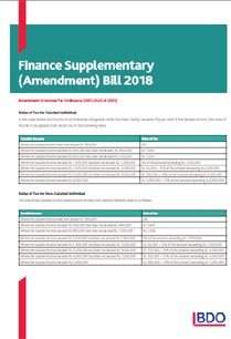 Finance Supplementary (Amendment) Bill 2018